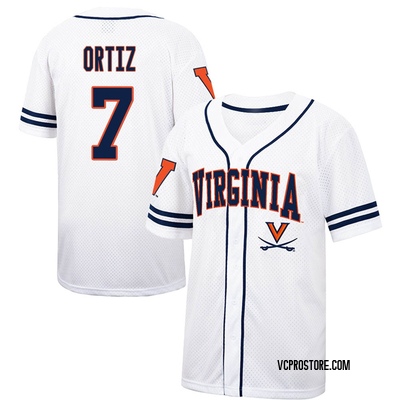 Youth Devin Ortiz Virginia Cavaliers Replica Colosseum /Navy Free Spirited  Baseball Jersey - White