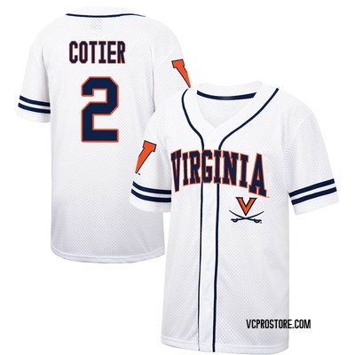 Men's Nike White/Navy Virginia Cavaliers Pinstripe Replica Full-Button Baseball  Jersey